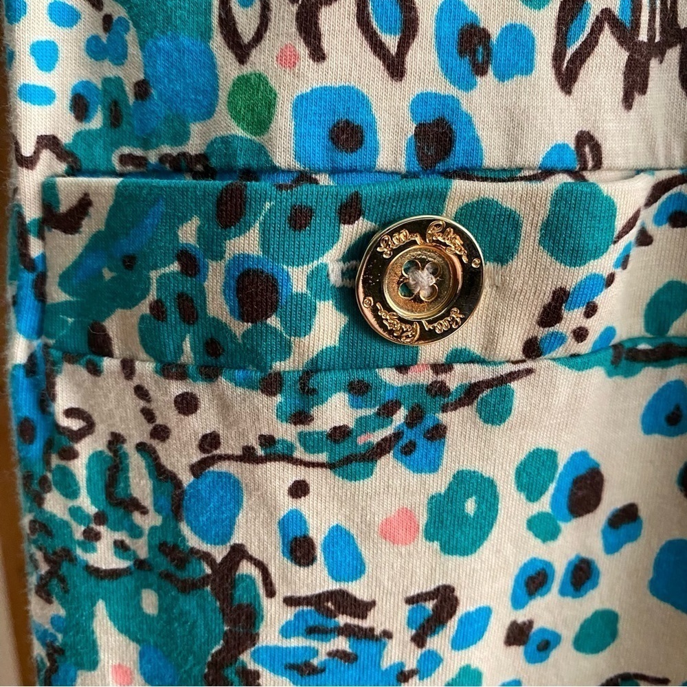 Lilly Pulitzer Blue Beige Corine Dress Sea Oat Escapades Medium - Picture 10 of 16